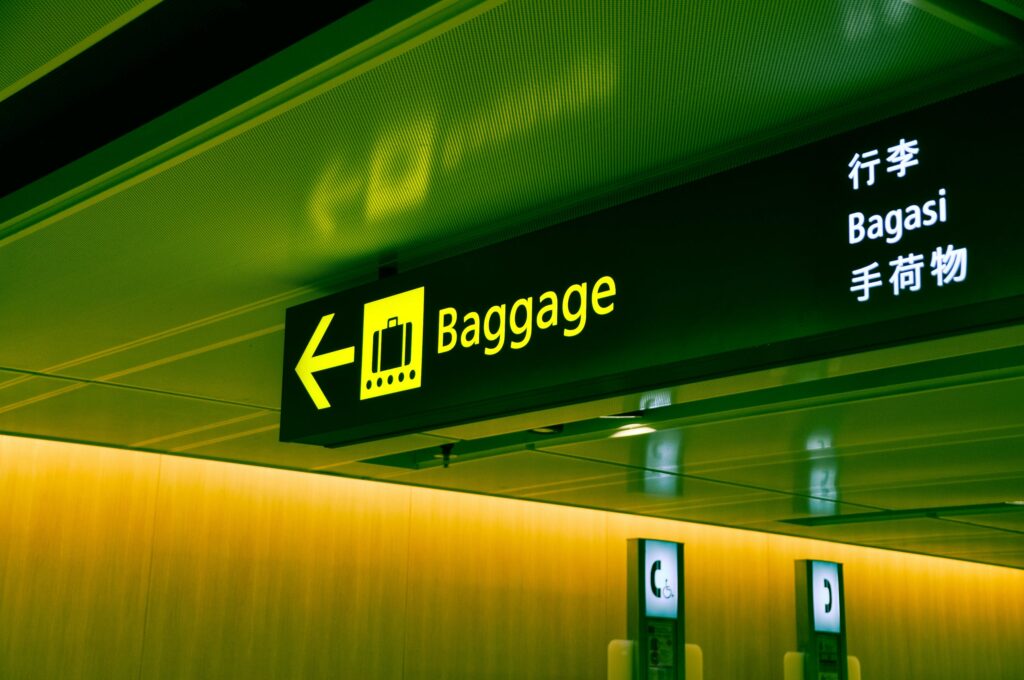 baggage counter at the airport